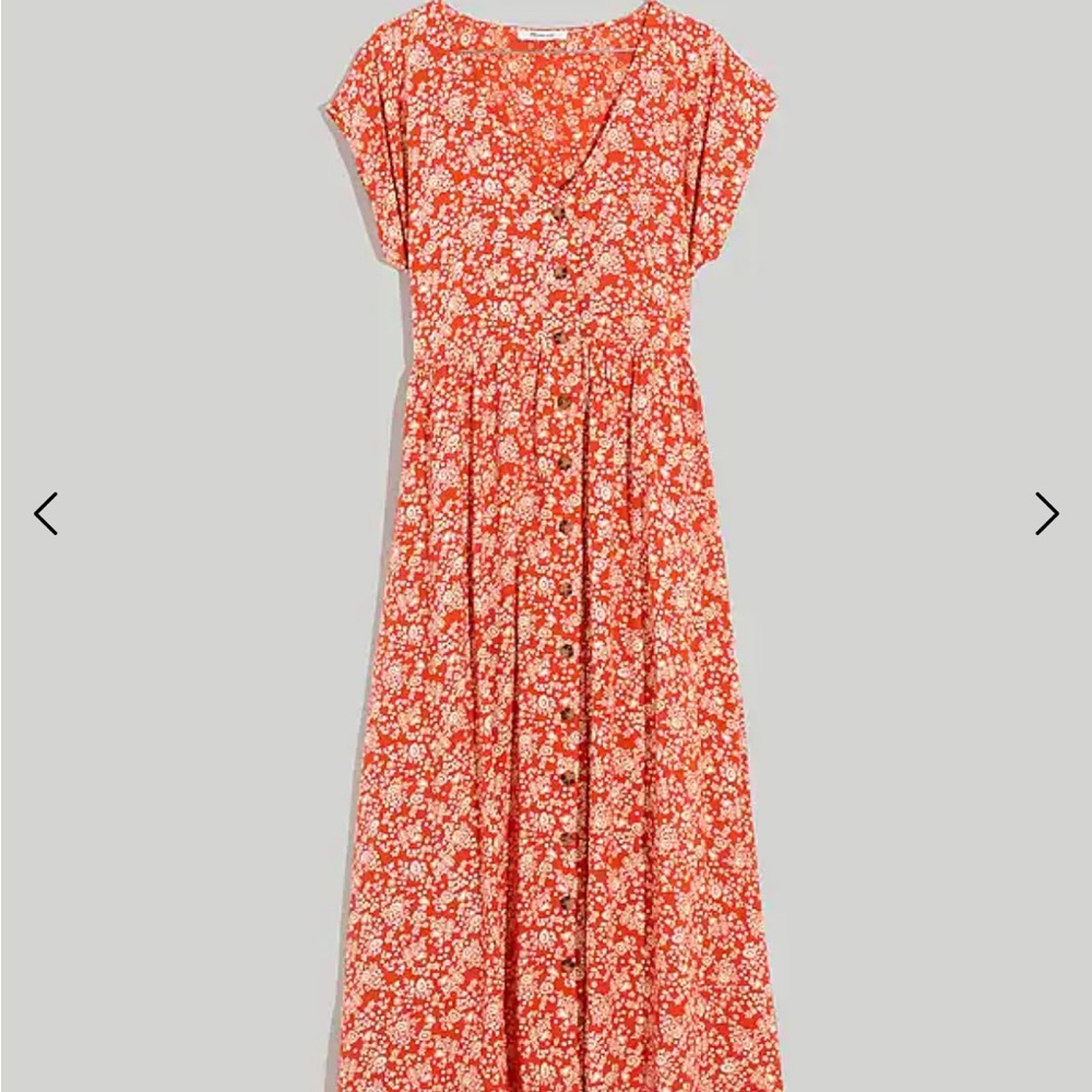 Madewell Button-Front Midi Dress in Piazza Floral